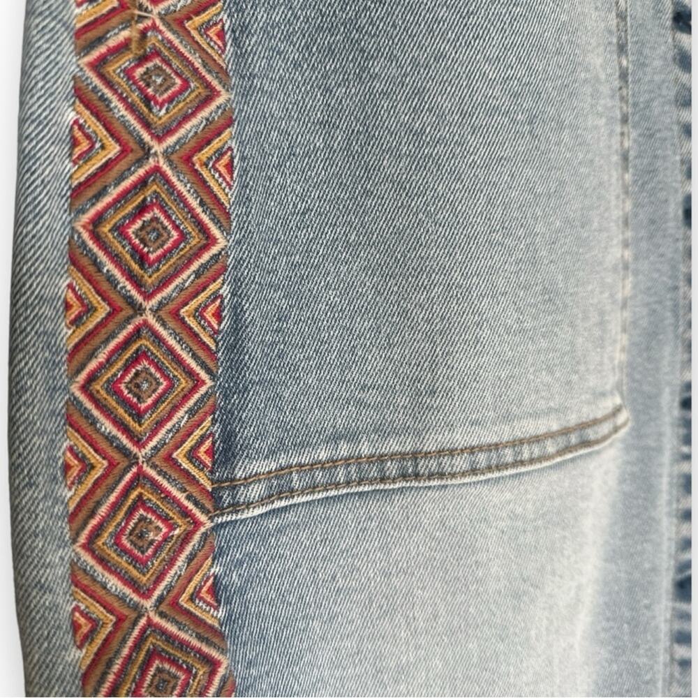 Driftwood Boho Denim Mini Skirt Size 26 Button Front Raw Hem Pockets NWT - Picture 7 of 11